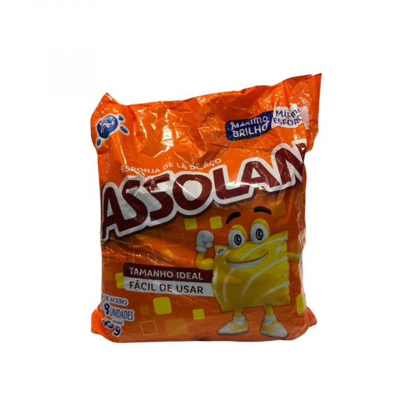 LÃ DE  AÇO ASSOLAN 45g 8UN