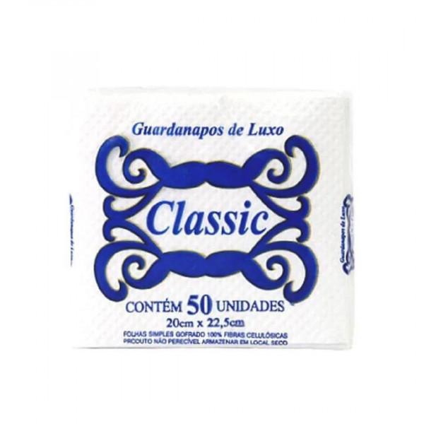 GUARDANAPO CLASSIC 20X22,5  50UN FOLHA SIMPLES