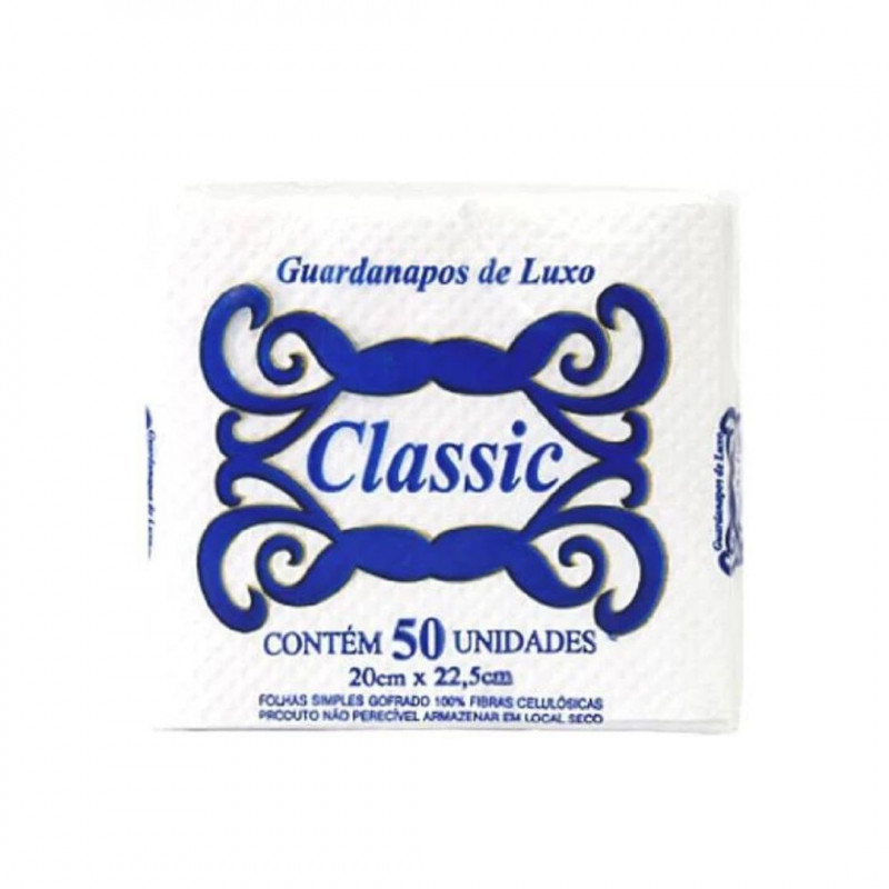 GUARDANAPO CLASSIC 20X22,5  50UN FOLHA SIMPLES
