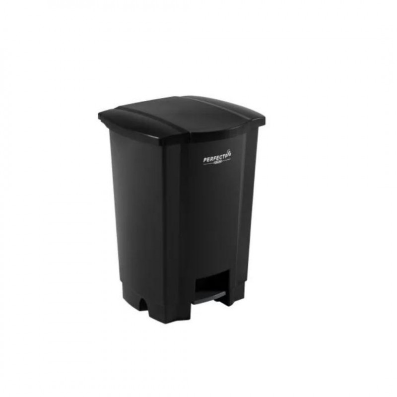 LIXEIRA PROFISSIONAL RESISTENTE PERFECT PRO 100L C/ PEDAL PRETA