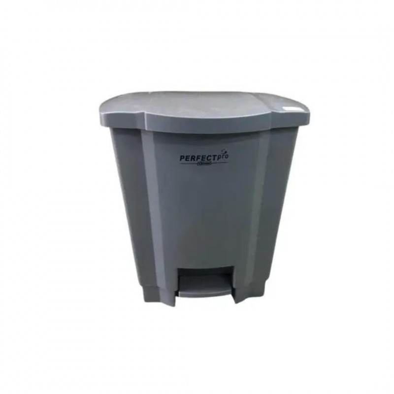 LIXEIRA RESISTENTE  PERFECT PRO  CINZA  35LTS COM PEDAL