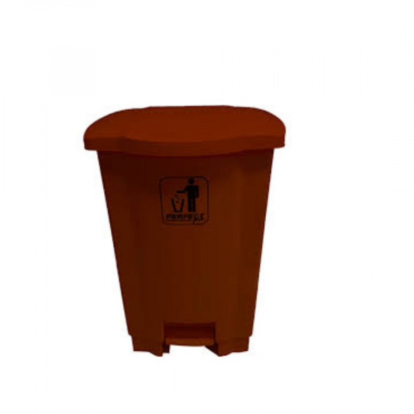 LIXEIRA RESISTENTE  PERFECT PRO  MARRON 50LTS COM PEDAL
