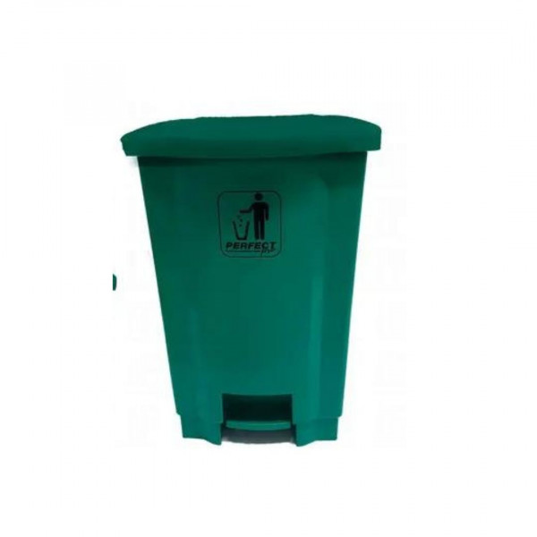 LIXEIRA RESISTENTE  PERFECT PRO  VERDE  50LTS COM PEDAL