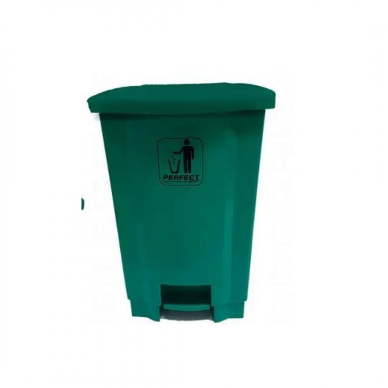 LIXEIRA RESISTENTE  PERFECT PRO  VERDE  50LTS COM PEDAL