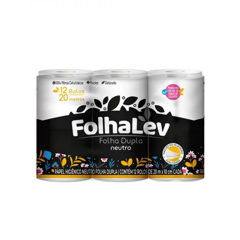 PAPEL HIG FOLHALEV FD 20m 12UN NEUTRO