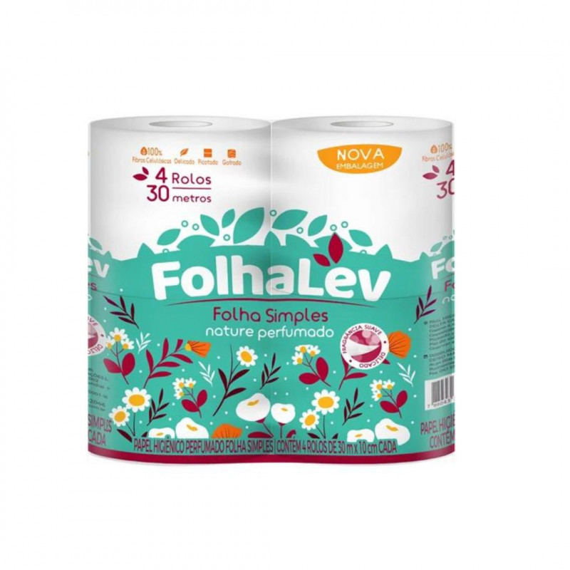 PAPEL HIG FOLHALEV FS 30m 4UN, PERFUMADO