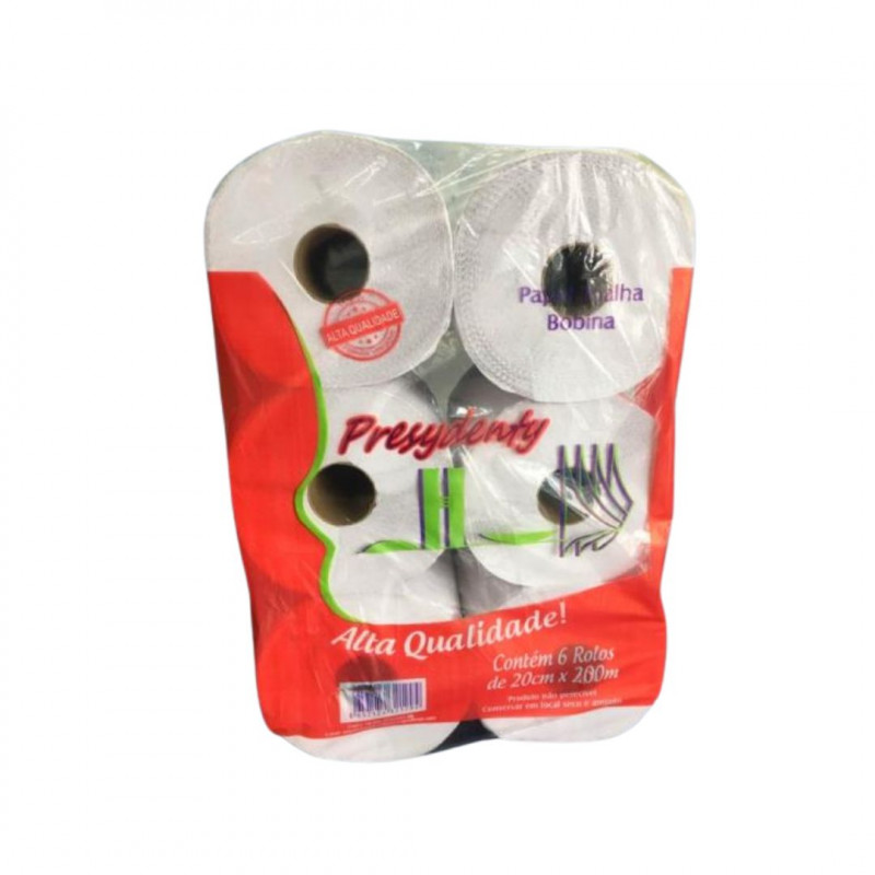 PAPEL TOALHA BOBINA BRANCA LUXO  6X20X200 PRESYDENTY